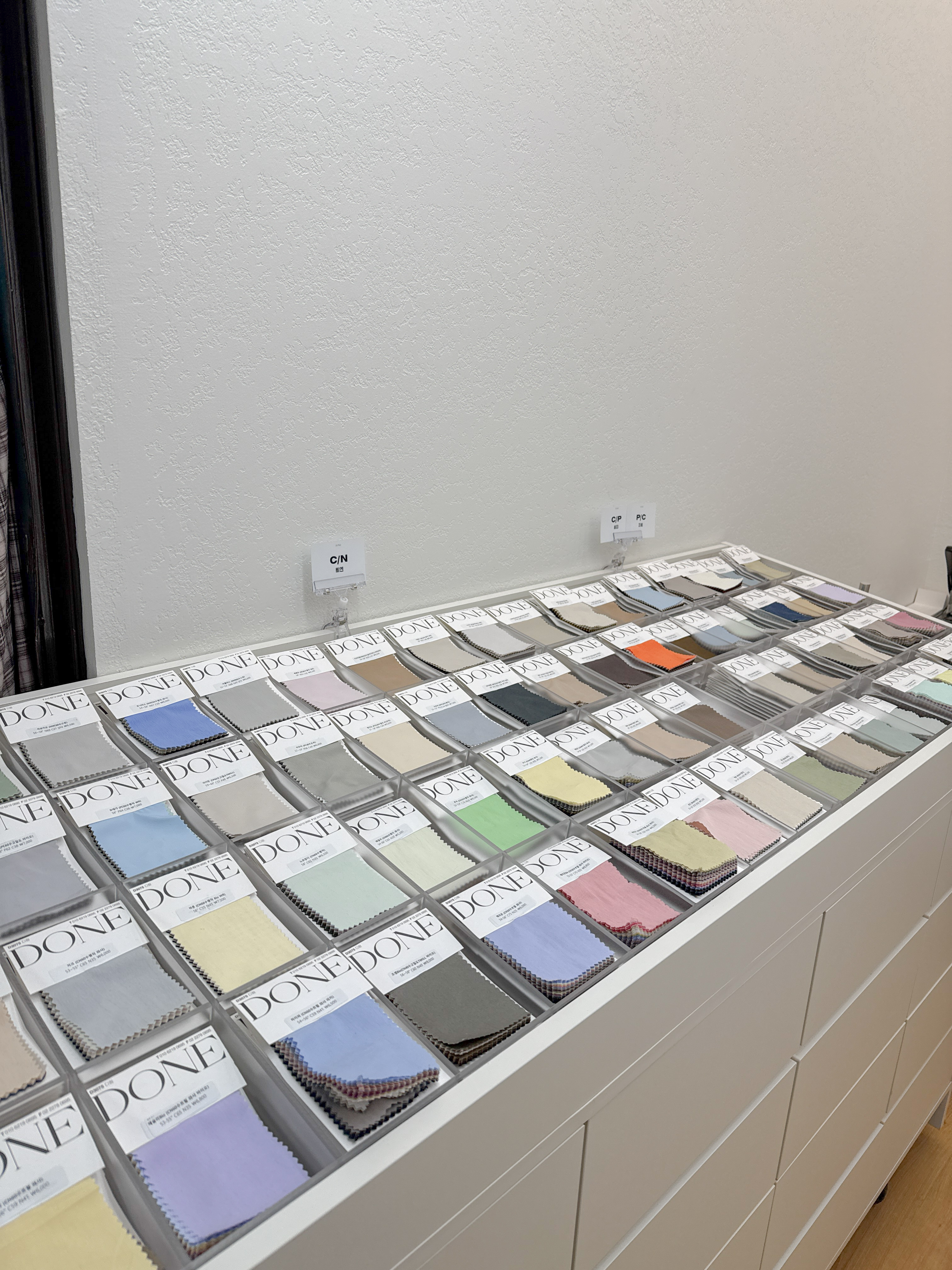DONE fabric sample display